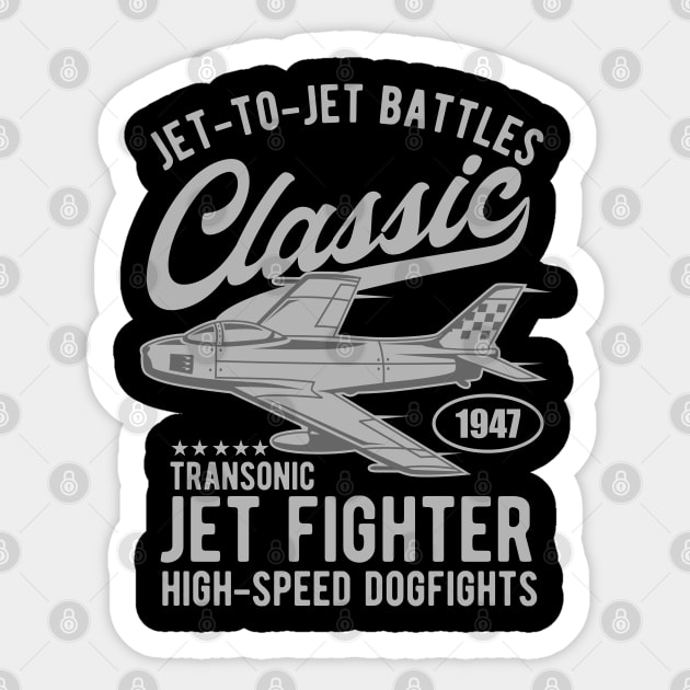 CLASSIC JET FIGHTER Sticker by beanbeardy